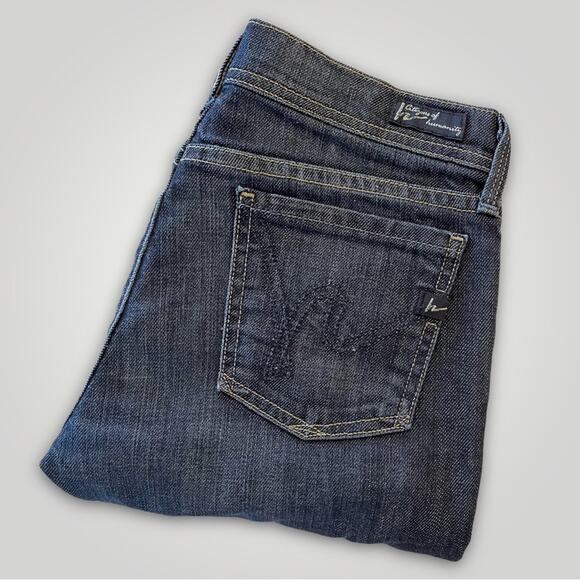 CITIZENS OF HUMANITY 142 AVA LOW RISE STRAIGHT LEG Y2K DARK JEANS 27 - Picture 5 of 7